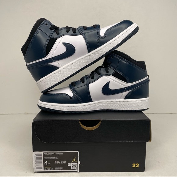 Nike Air Jordan 1 Retro Mid GS “Armory Navy” NEW 2022 - Picture 3 of 4